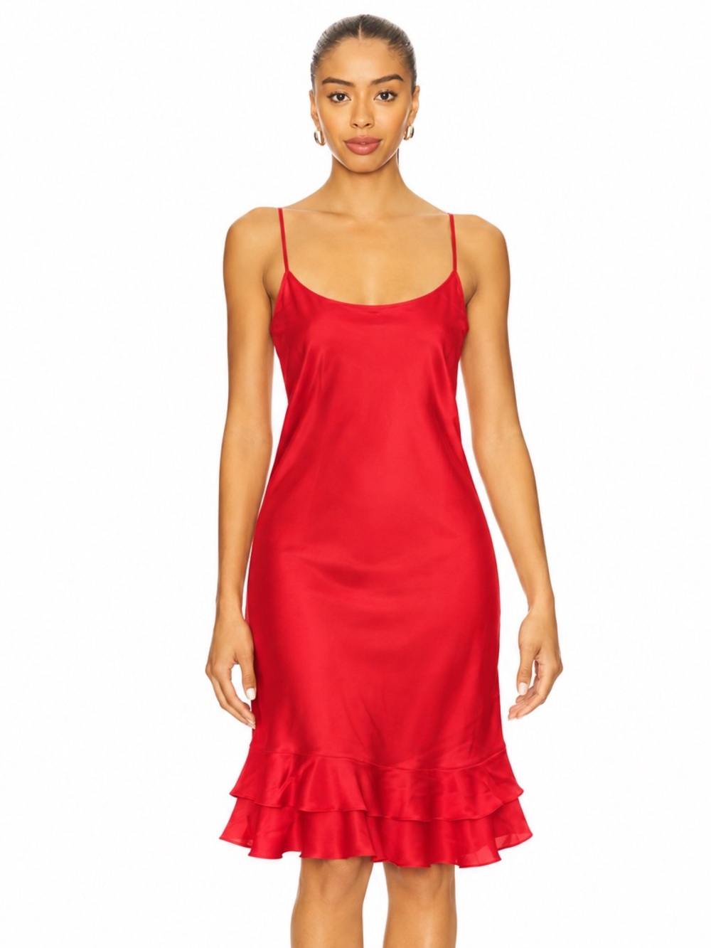 Rare Vintage 90s RALPH Ralph Lauren Red Rayon Slip Dress Y2K Size 6